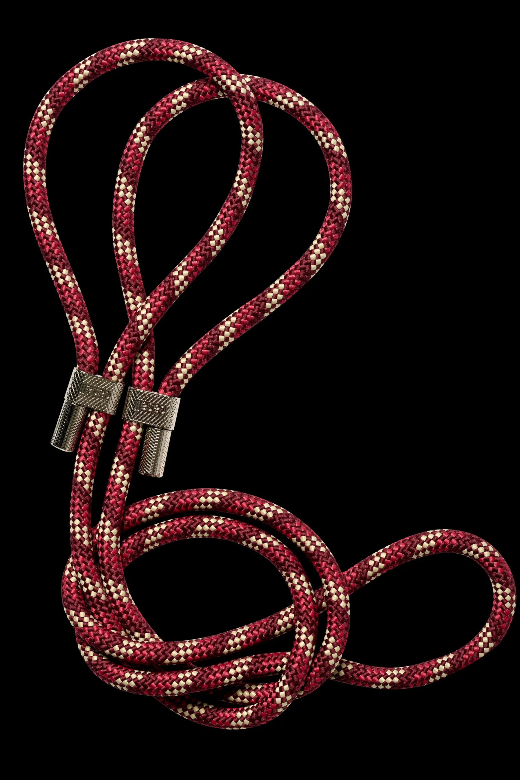 Braided Yoga Carry Strap - Raspberry/Beige