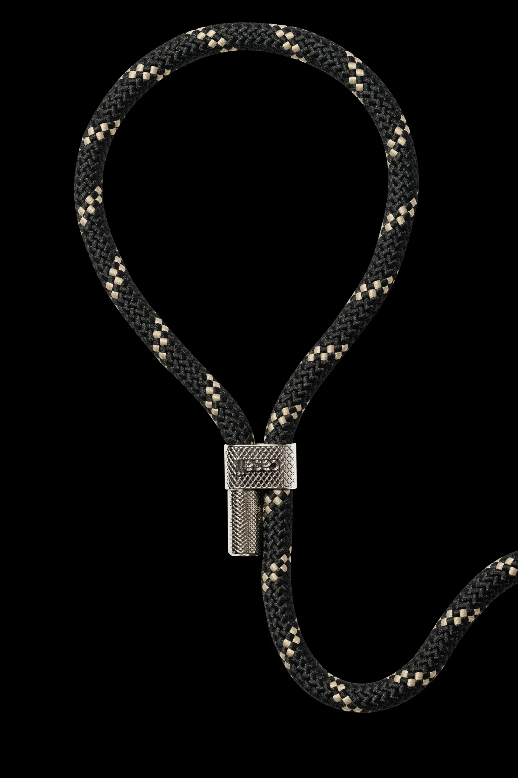 Braided Yoga Carry Strap - Black/Beige