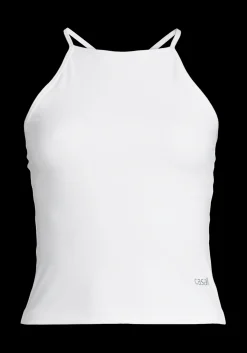 Built-In-Bra Halterneck Tank - White