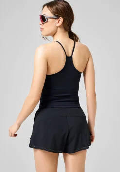 Built-In-Bra Halterneck Tank - Black