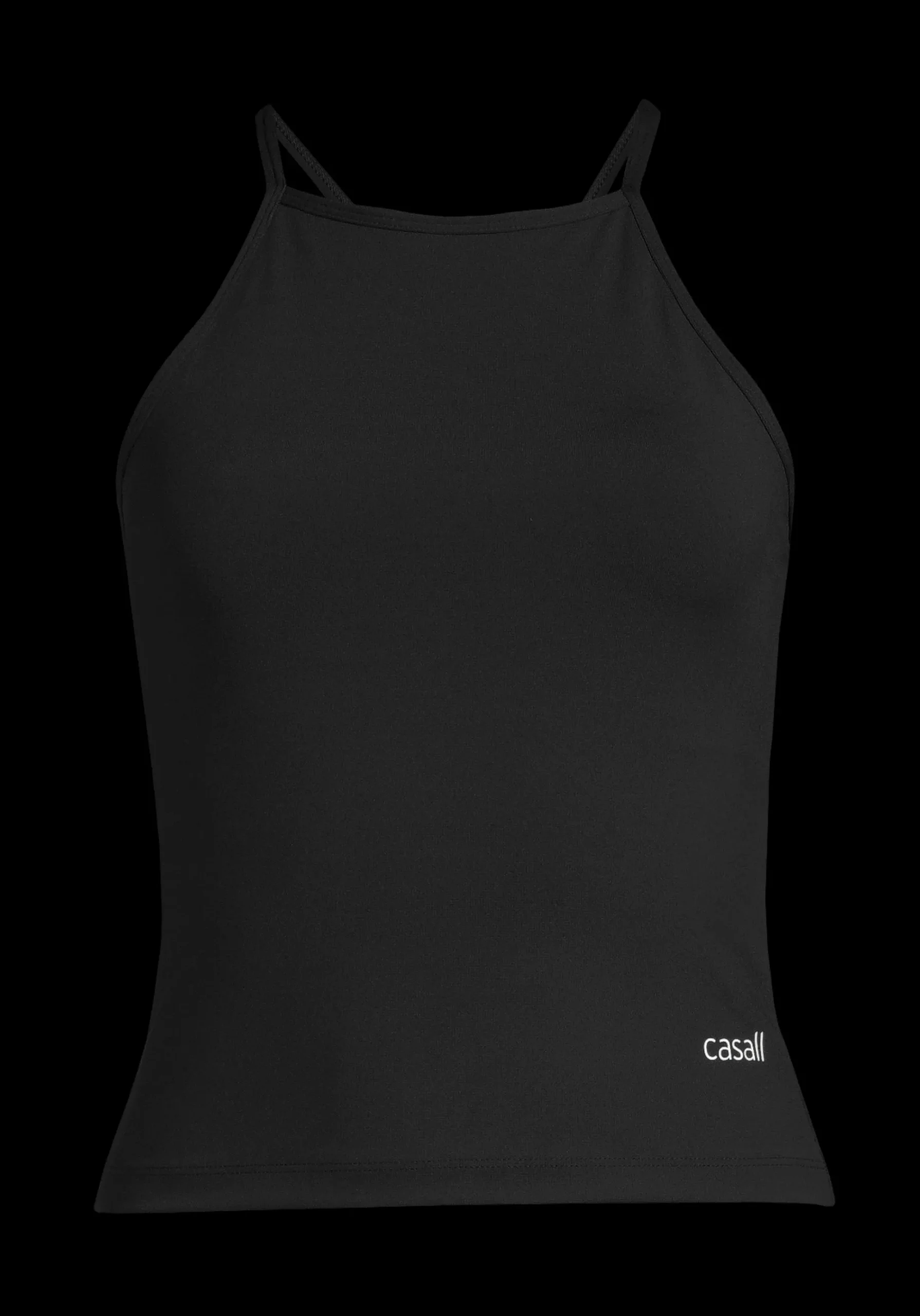 Built-In-Bra Halterneck Tank - Black