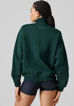 Comfy Full Zip Sweater - Dark Pine