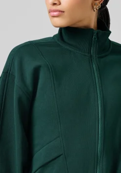 Comfy Full Zip Sweater - Dark Pine