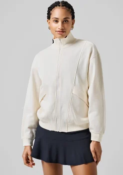 Comfy Full Zip Sweater - Off White