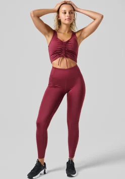 Crease High Waist Tights - Evening Red