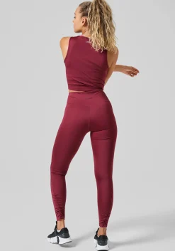 Crease High Waist Tights - Evening Red
