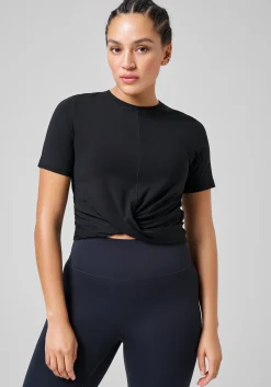 Delight Short Wrap Tee - Black