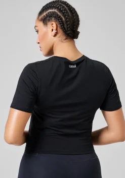 Delight Short Wrap Tee - Black