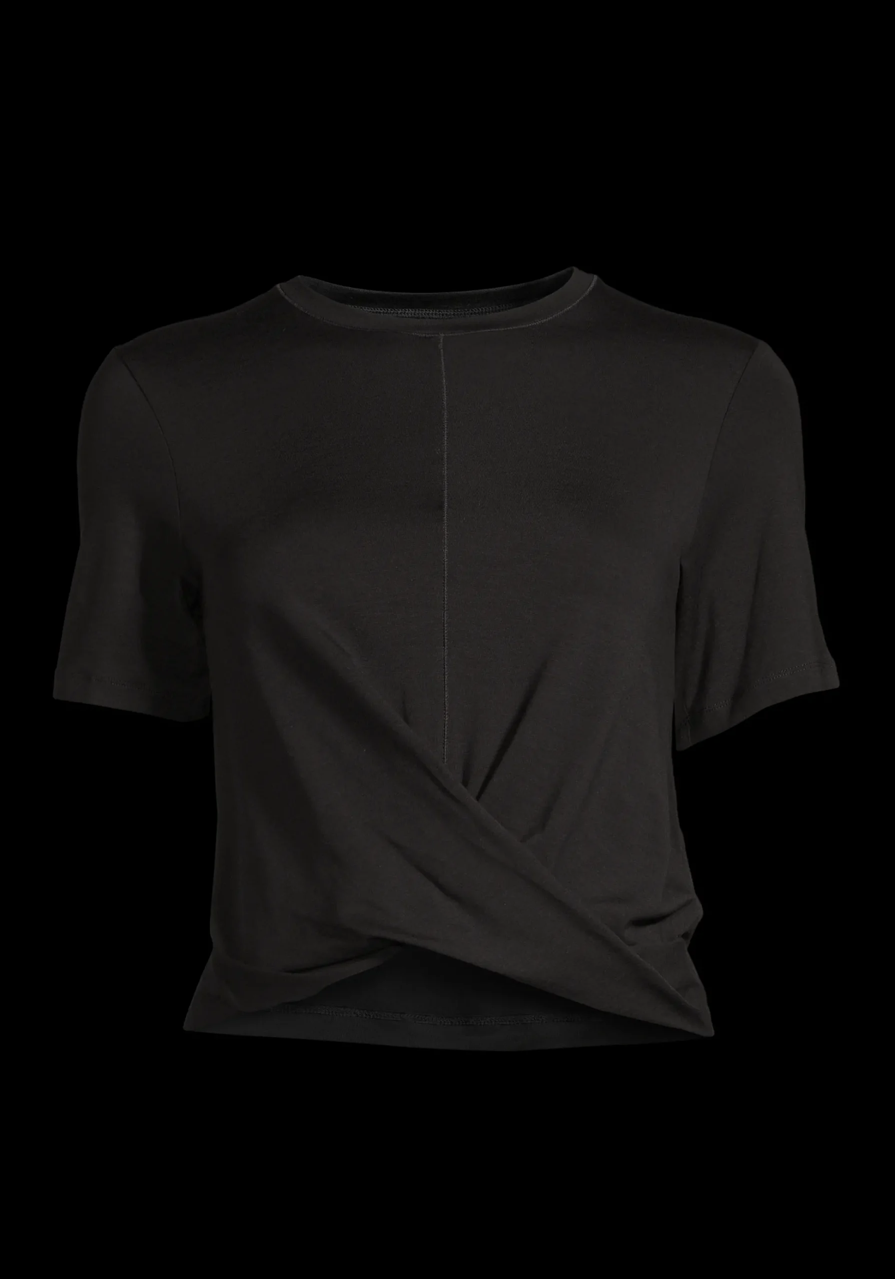 Delight Short Wrap Tee - Black