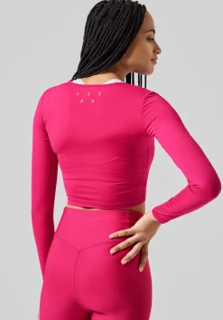 Graphic Crop Long Sleeve - Punch Pink