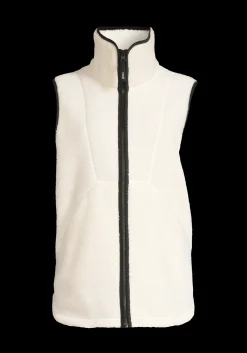 High Collar Pile Vest - Off White