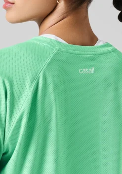 Laser Mesh Crop Tee - Apple Crush