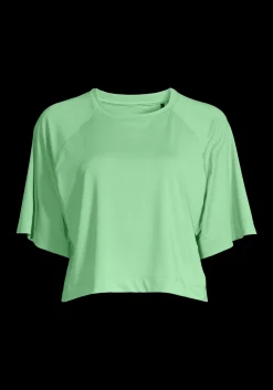 Laser Mesh Crop Tee - Apple Crush