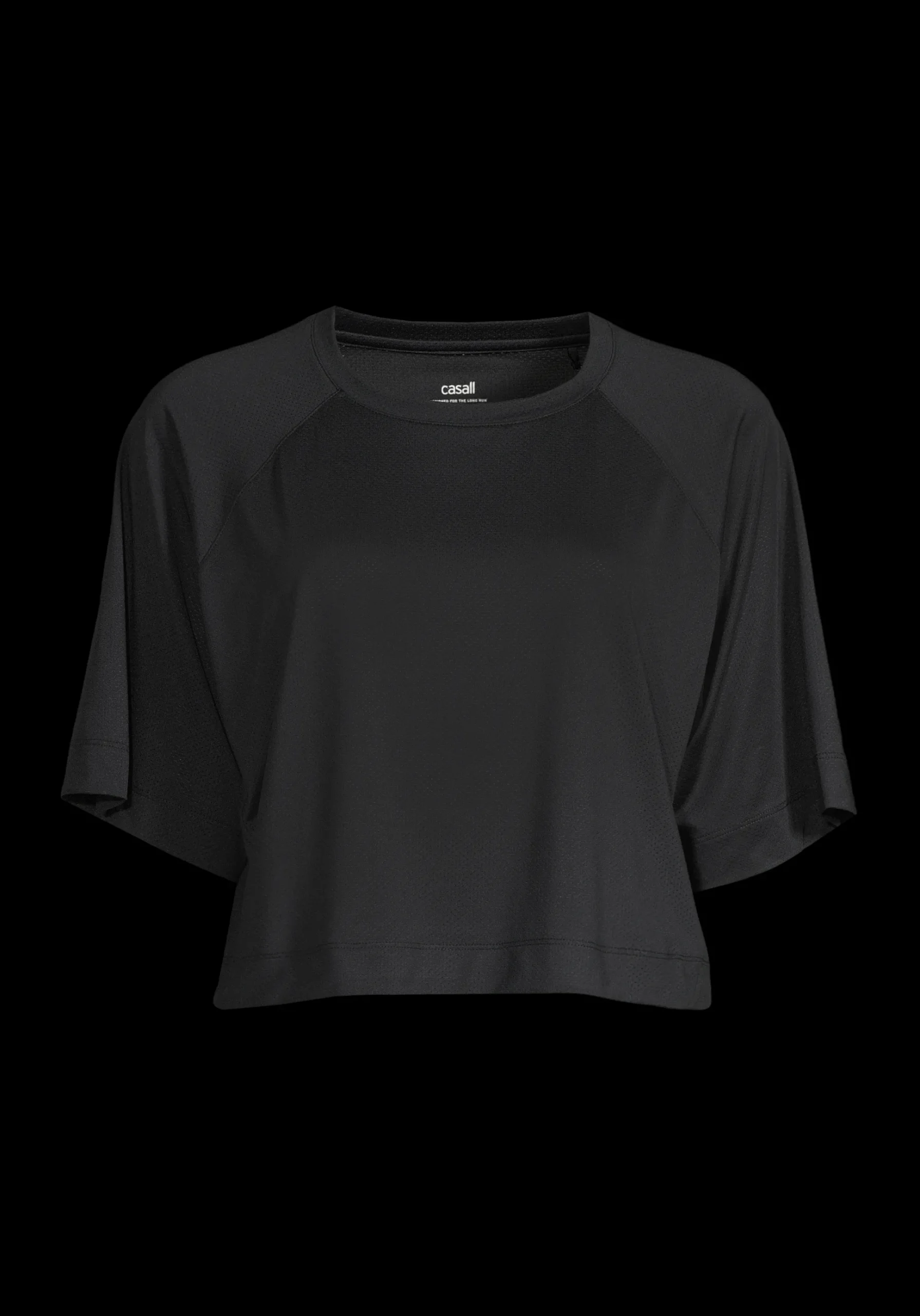 Laser Mesh Crop Tee - Black