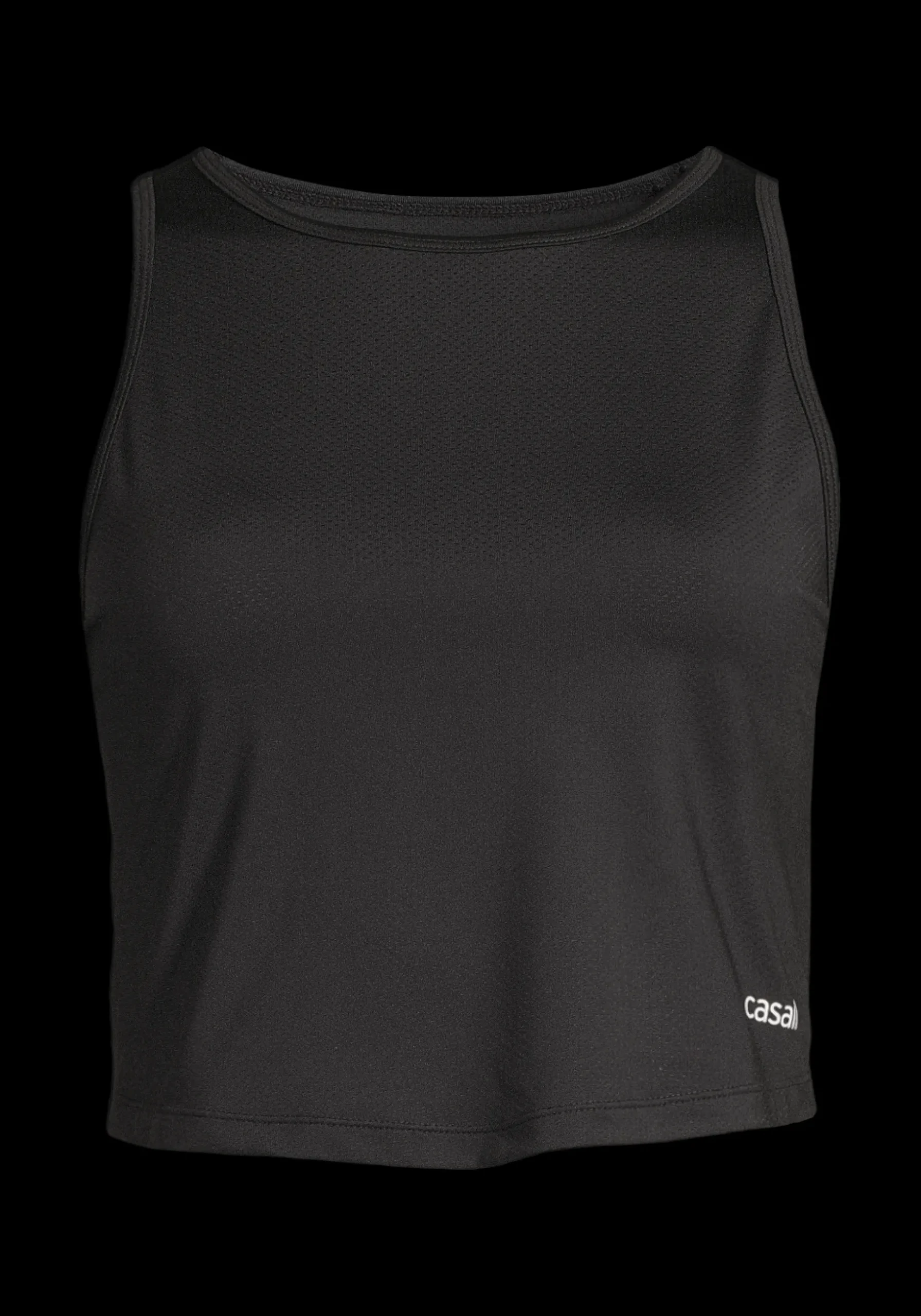Laser Mesh Crop Top - Black