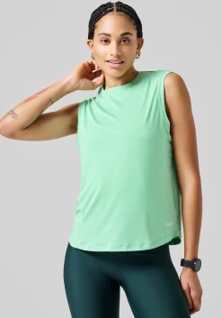 Laser Mesh Muscle Tank - Apple Crush