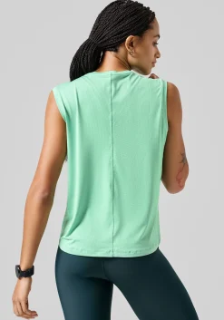 Laser Mesh Muscle Tank - Apple Crush