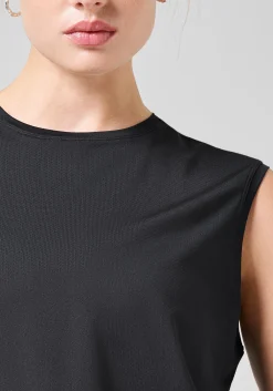 Laser Mesh Muscle Tank - Black