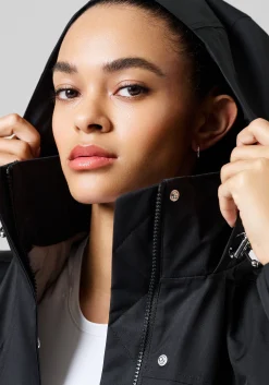 Light Padded Rain Parka - Black