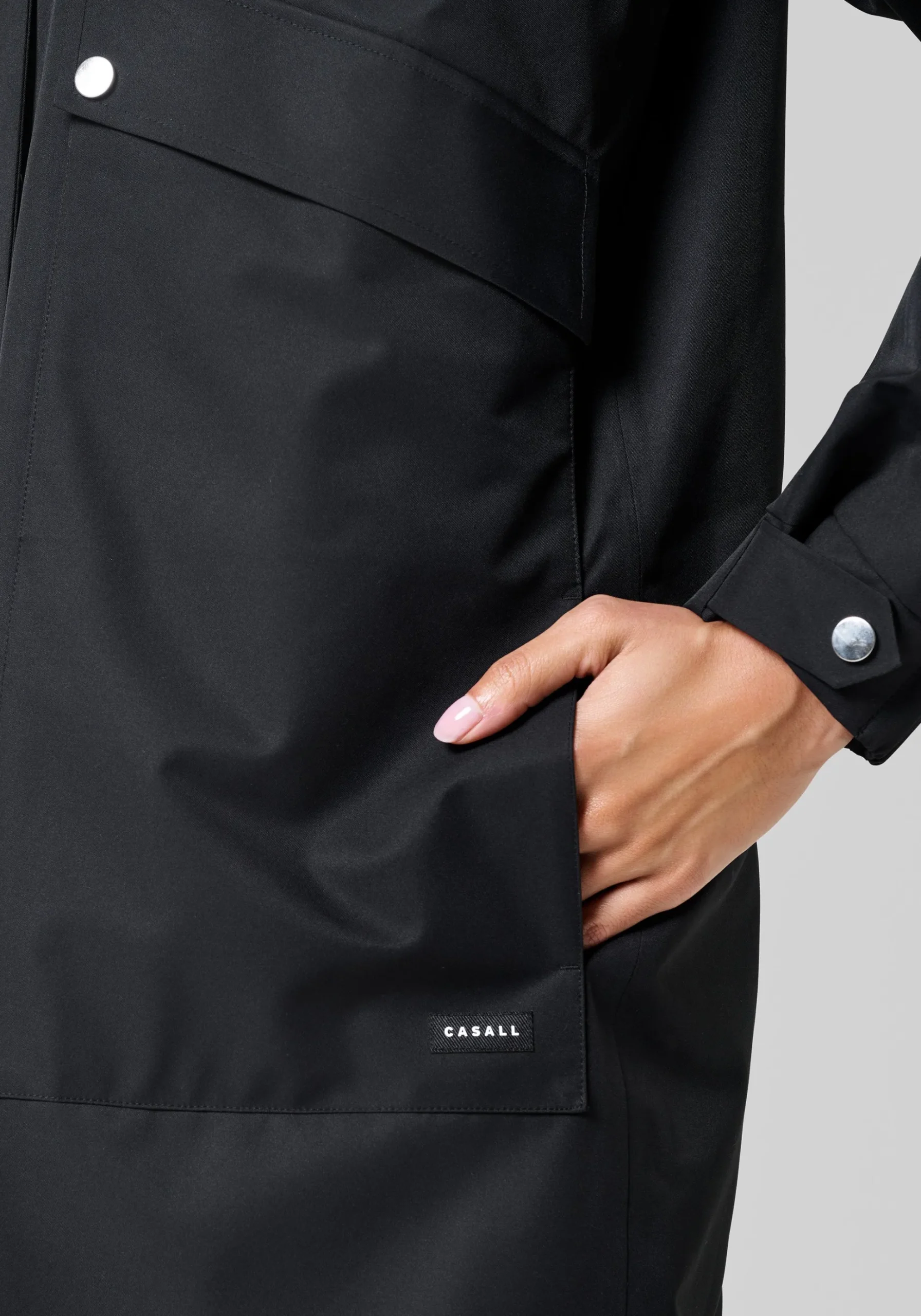 Light Padded Rain Parka - Black