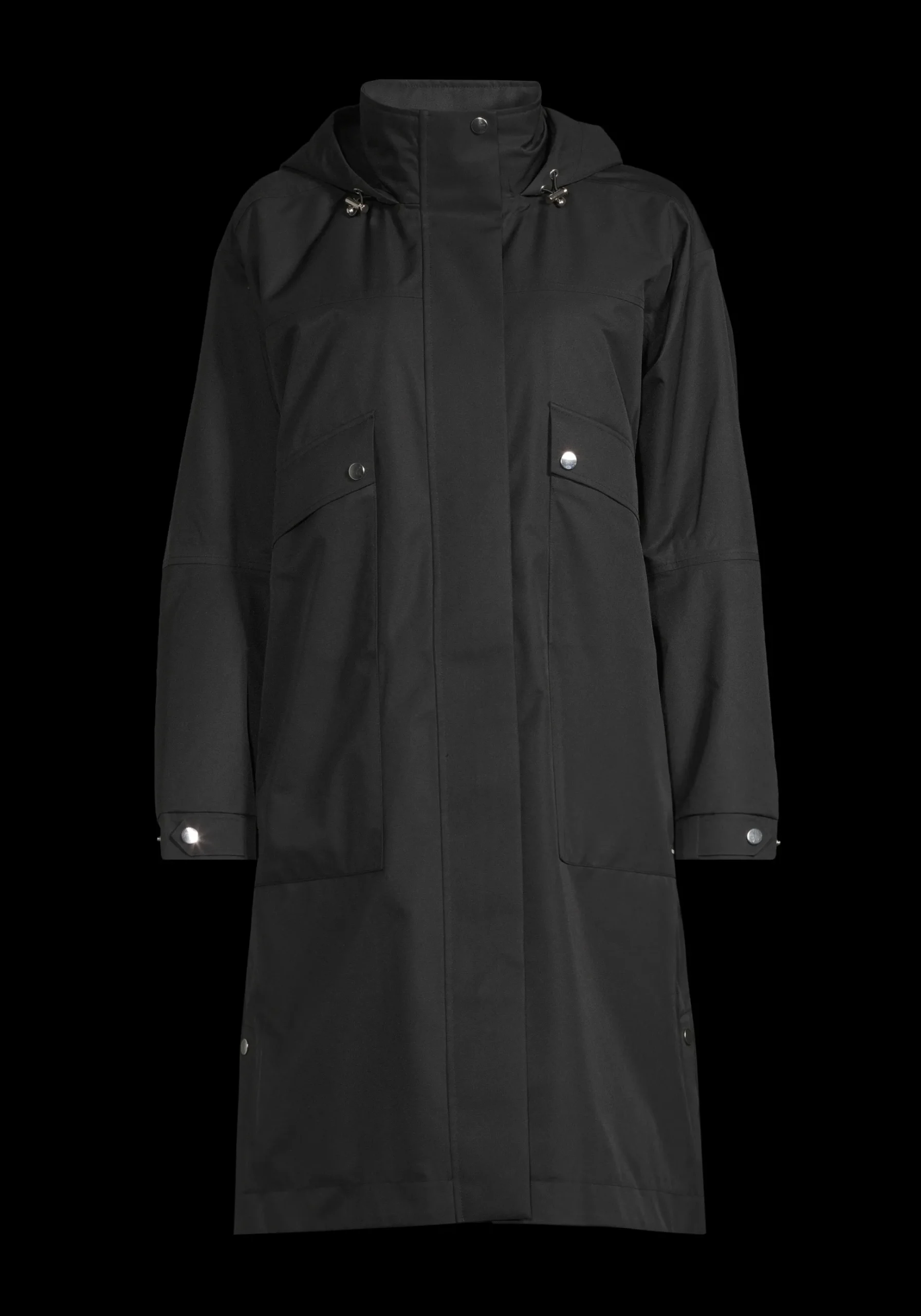 Light Padded Rain Parka - Black