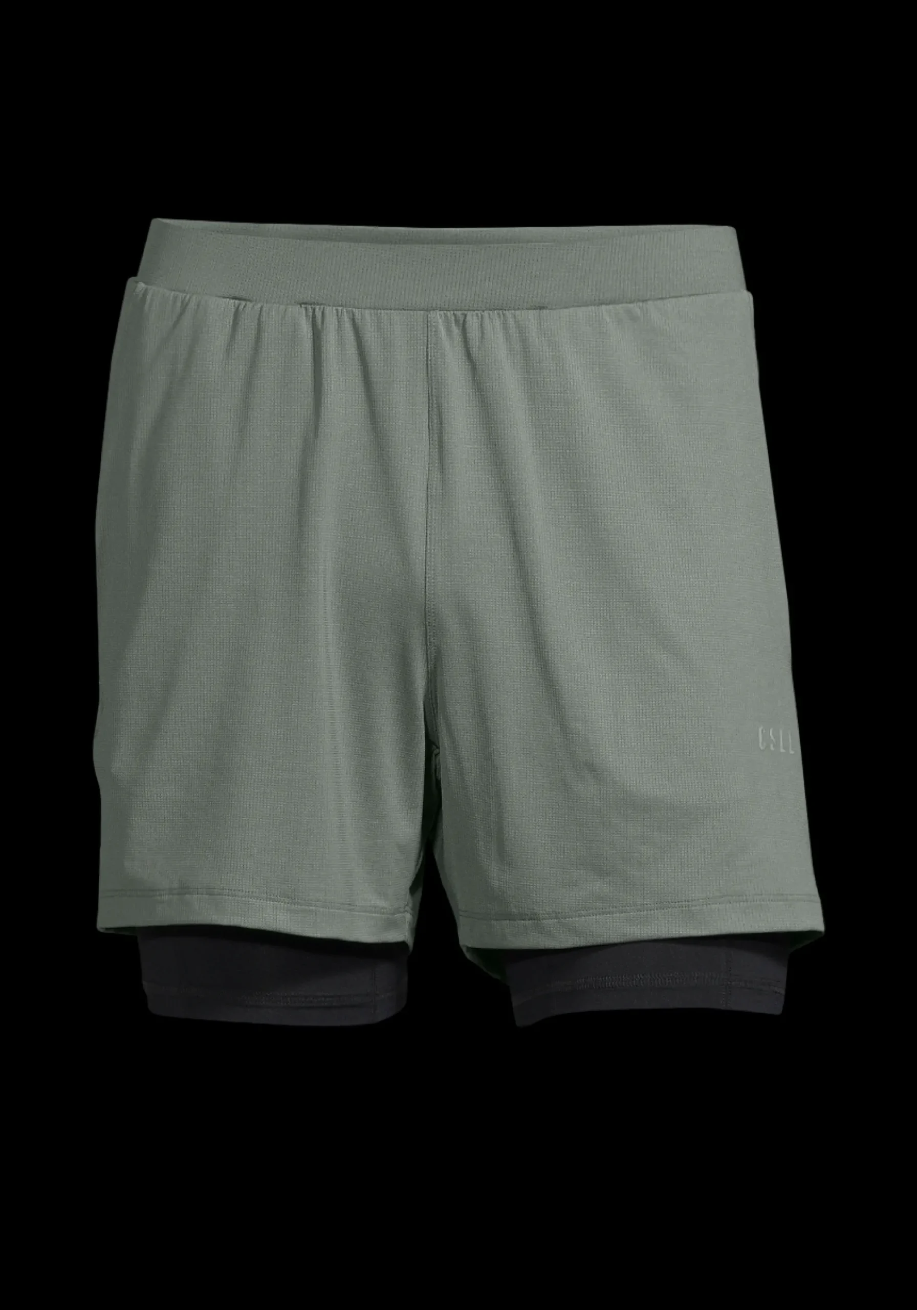 M Double Layer Shorts - Sage Grey