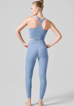 Multi Rib Seamless High Waist Tights - Sense Blue
