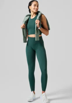Multi Rib Seamless High Waist Tights - Dark Pine