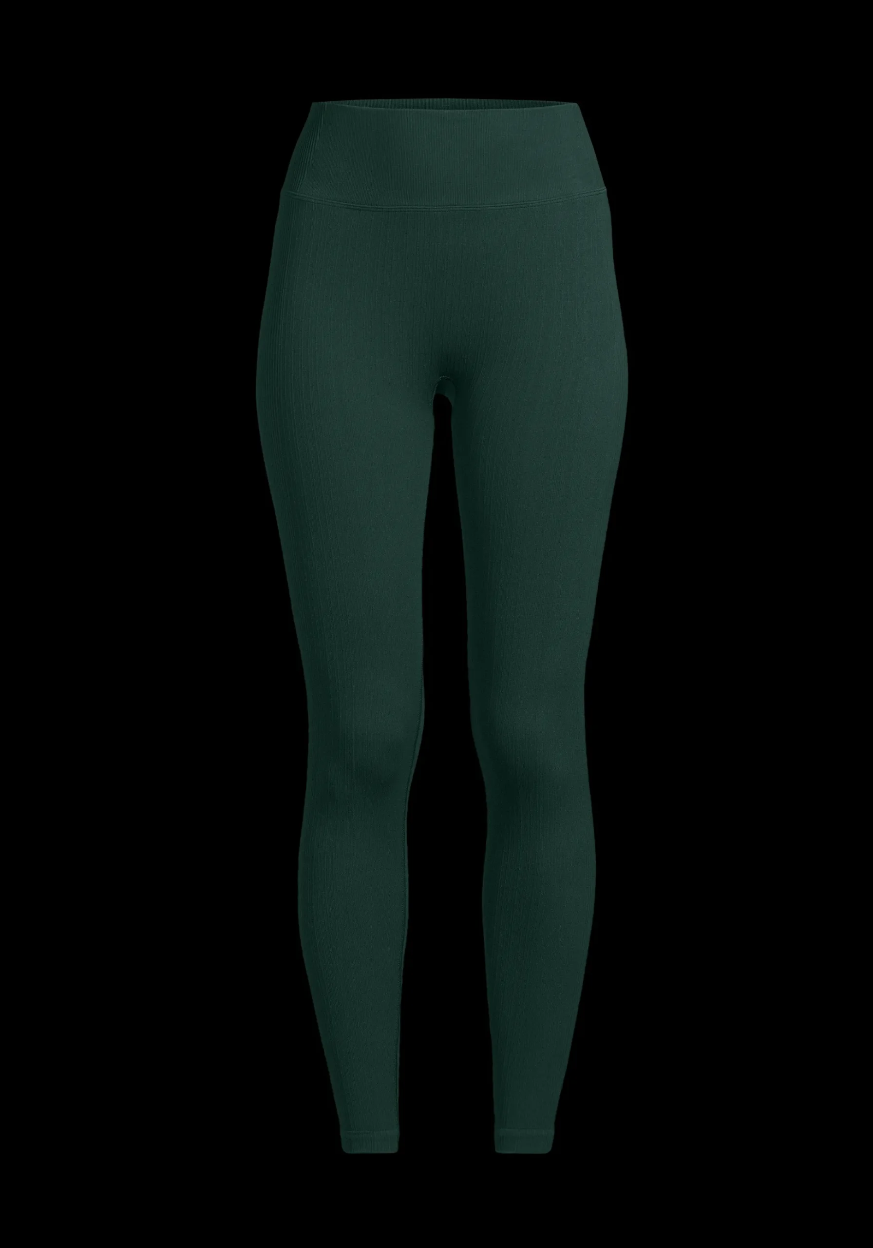 Multi Rib Seamless High Waist Tights - Dark Pine
