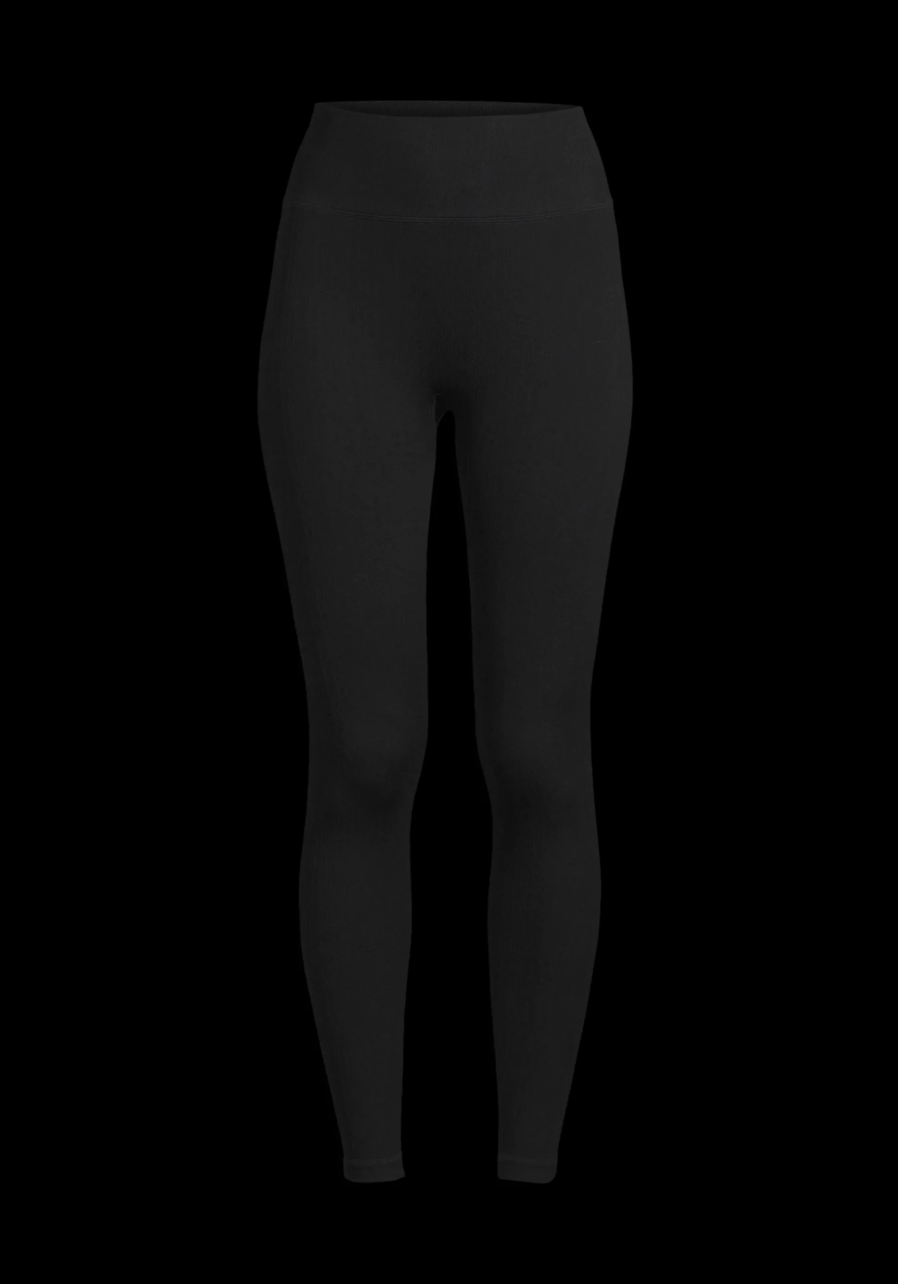 Multi Rib Seamless High Waist Tights - Black