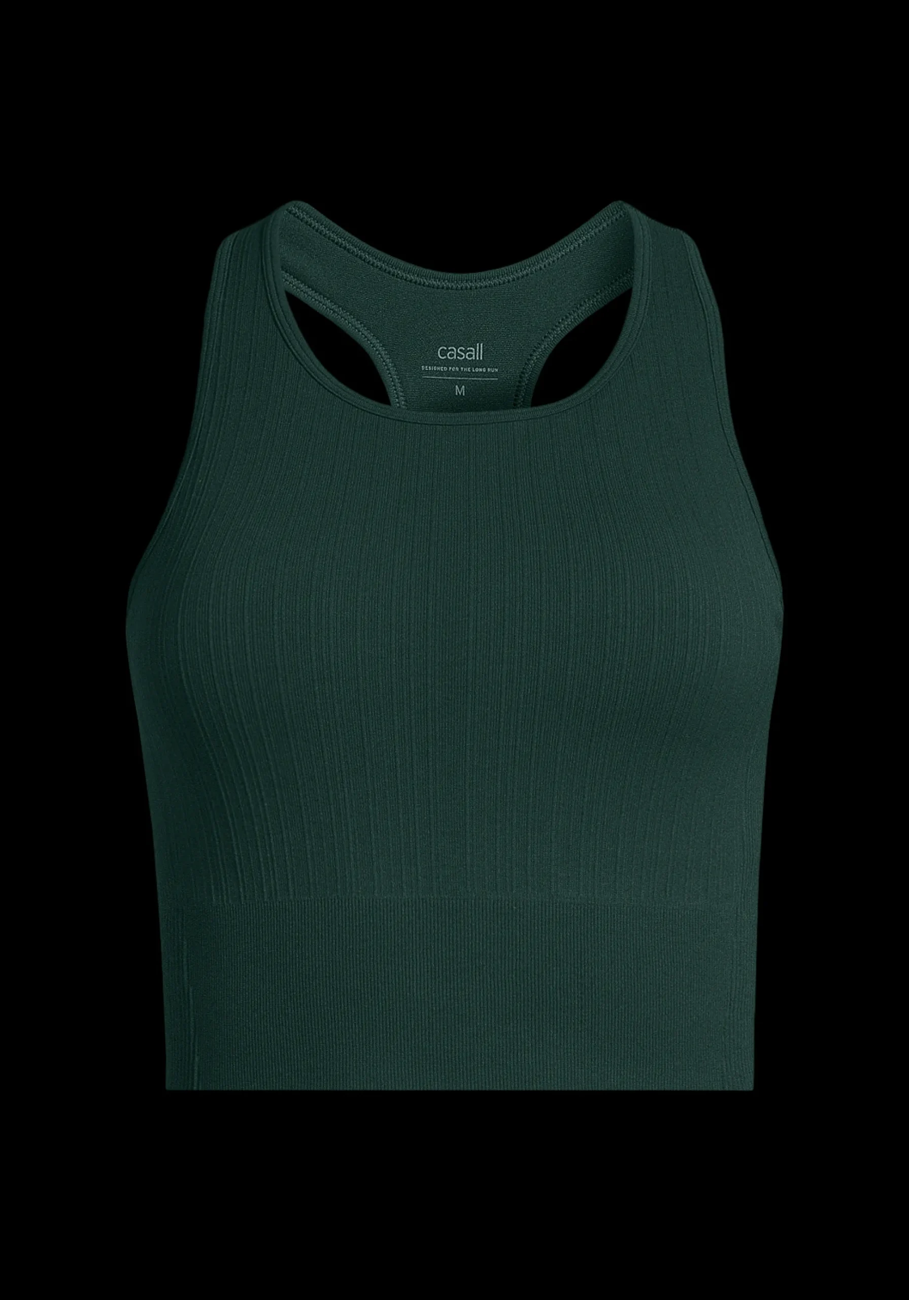 Multi Rib Seamless Padded Sports Top - Dark Pine