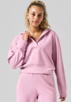 Peachy V-Neck Hoodie - Winter Mauve