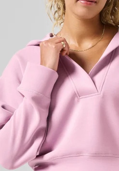 Peachy V-Neck Hoodie - Winter Mauve