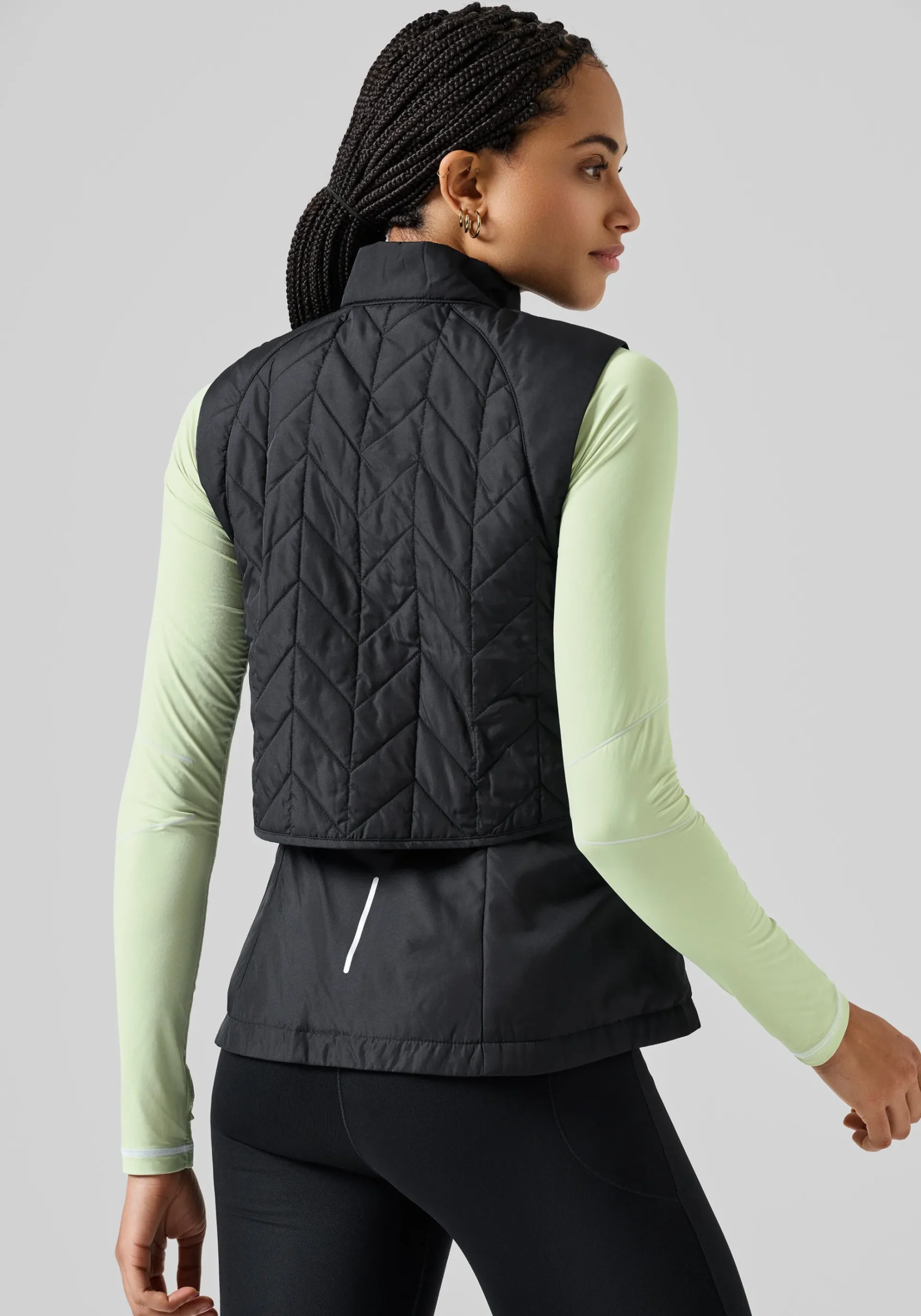 Quilted Running Vest - Black
