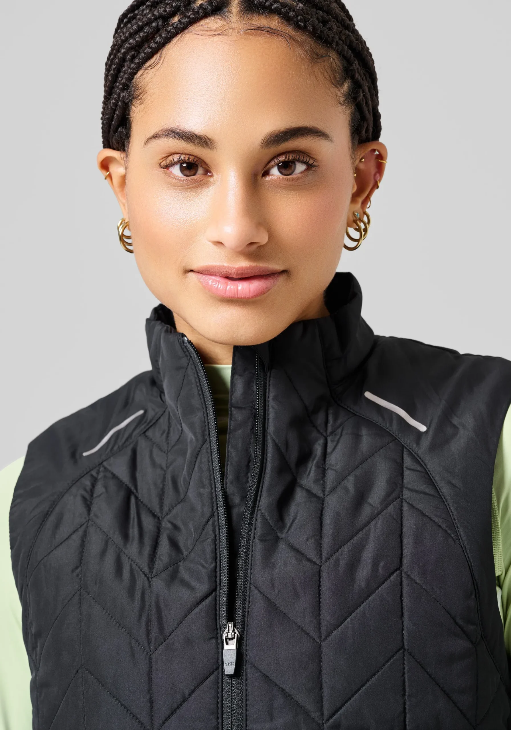Quilted Running Vest - Black