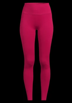 Scallop High Waist Seamless Tights - Punch Pink