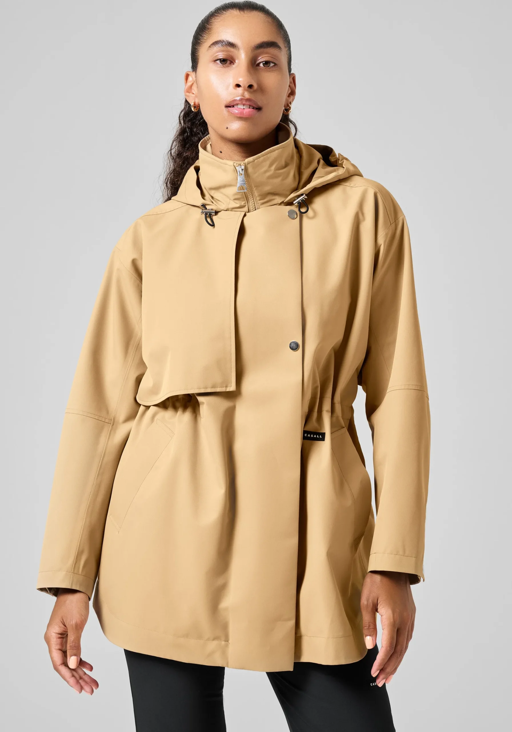 Scandi Trench Rain Coat - Sand Beige