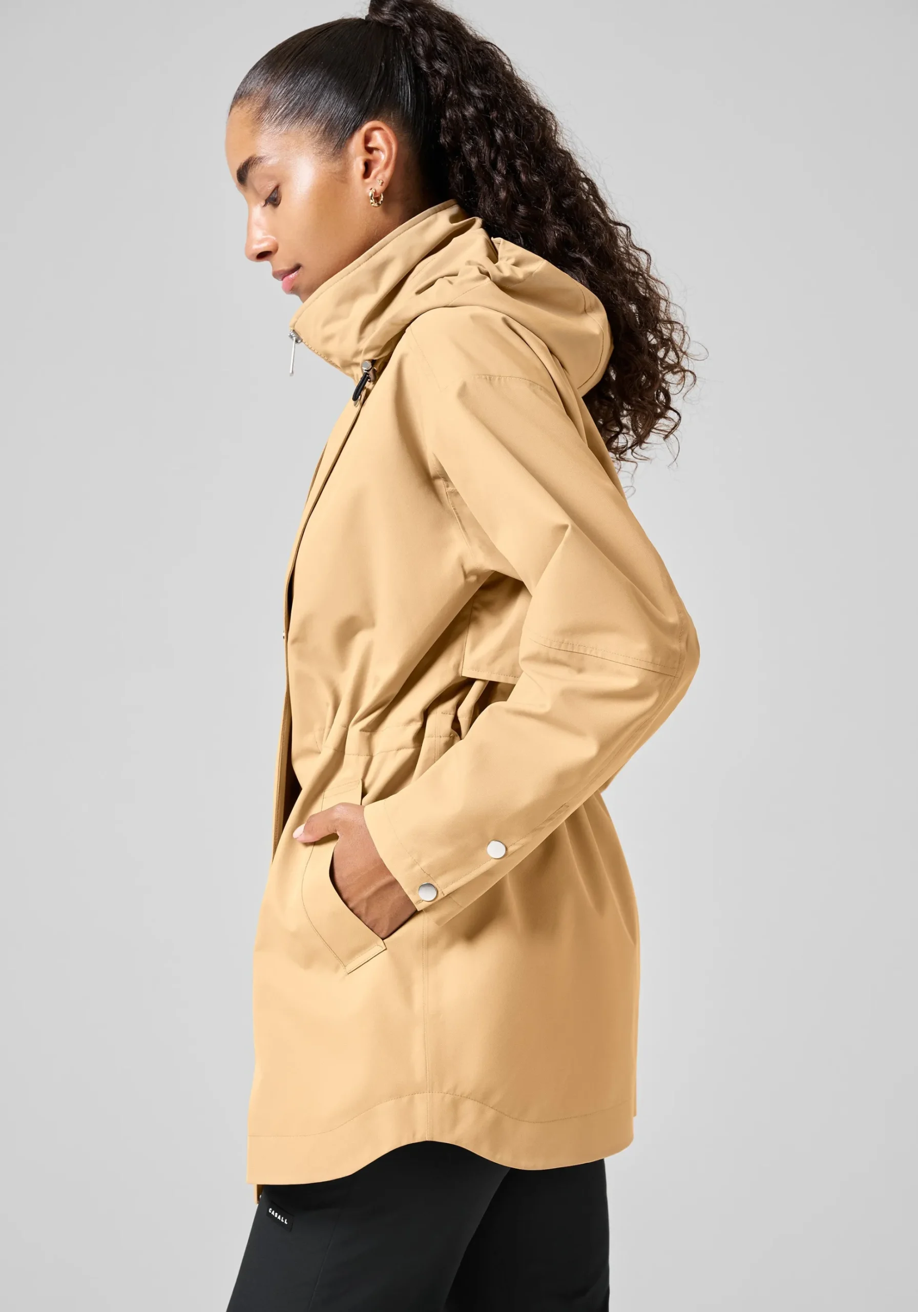 Scandi Trench Rain Coat - Sand Beige