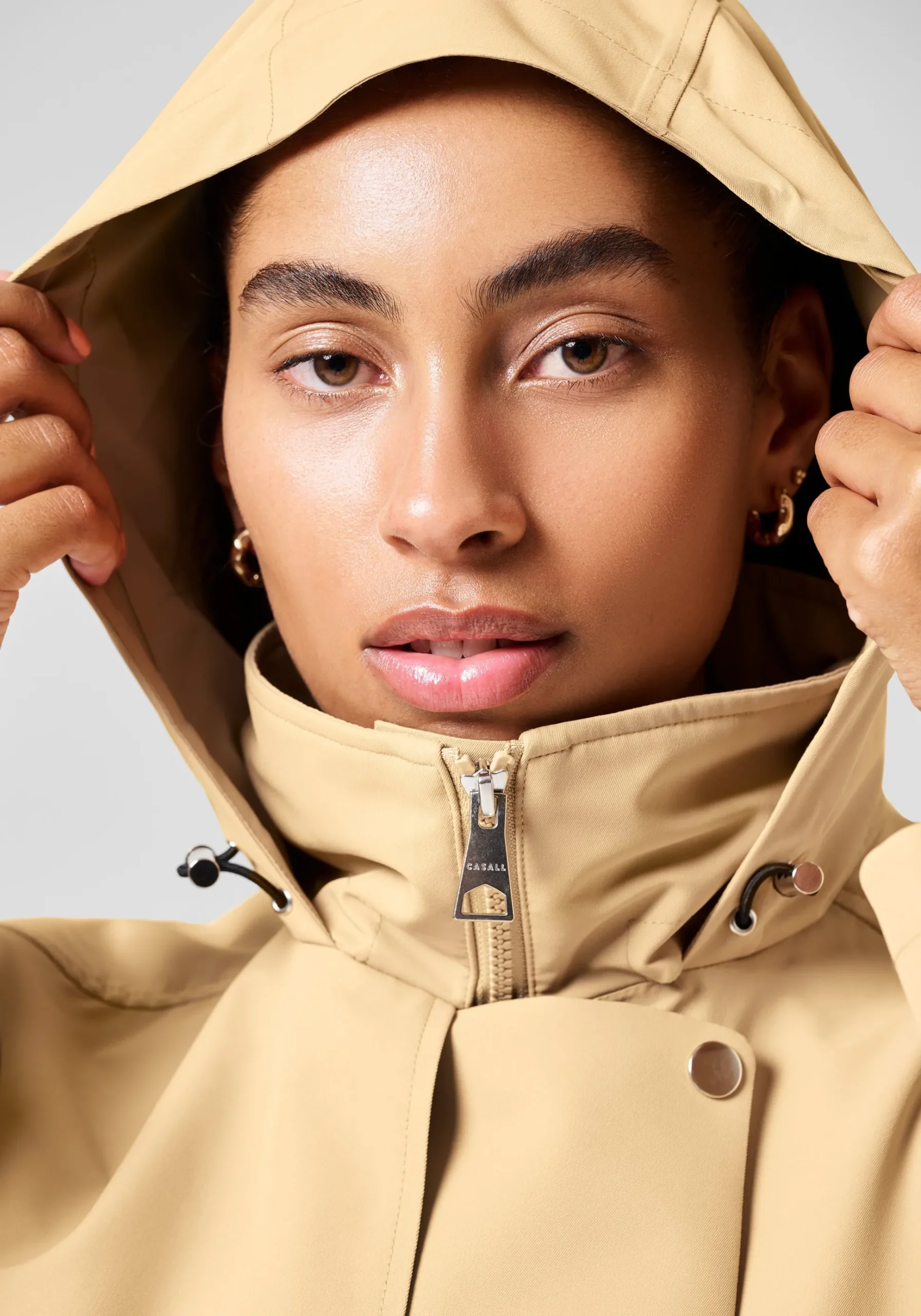 Scandi Trench Rain Coat - Sand Beige