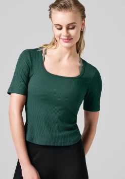 Scoop Rib Tee - Dark Pine