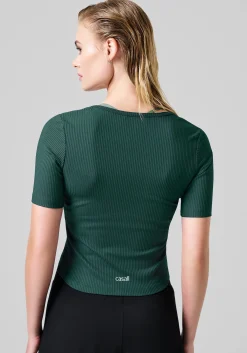 Scoop Rib Tee - Dark Pine