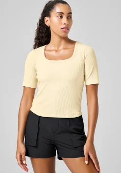 Scoop Rib Tee - Milky Vanilla