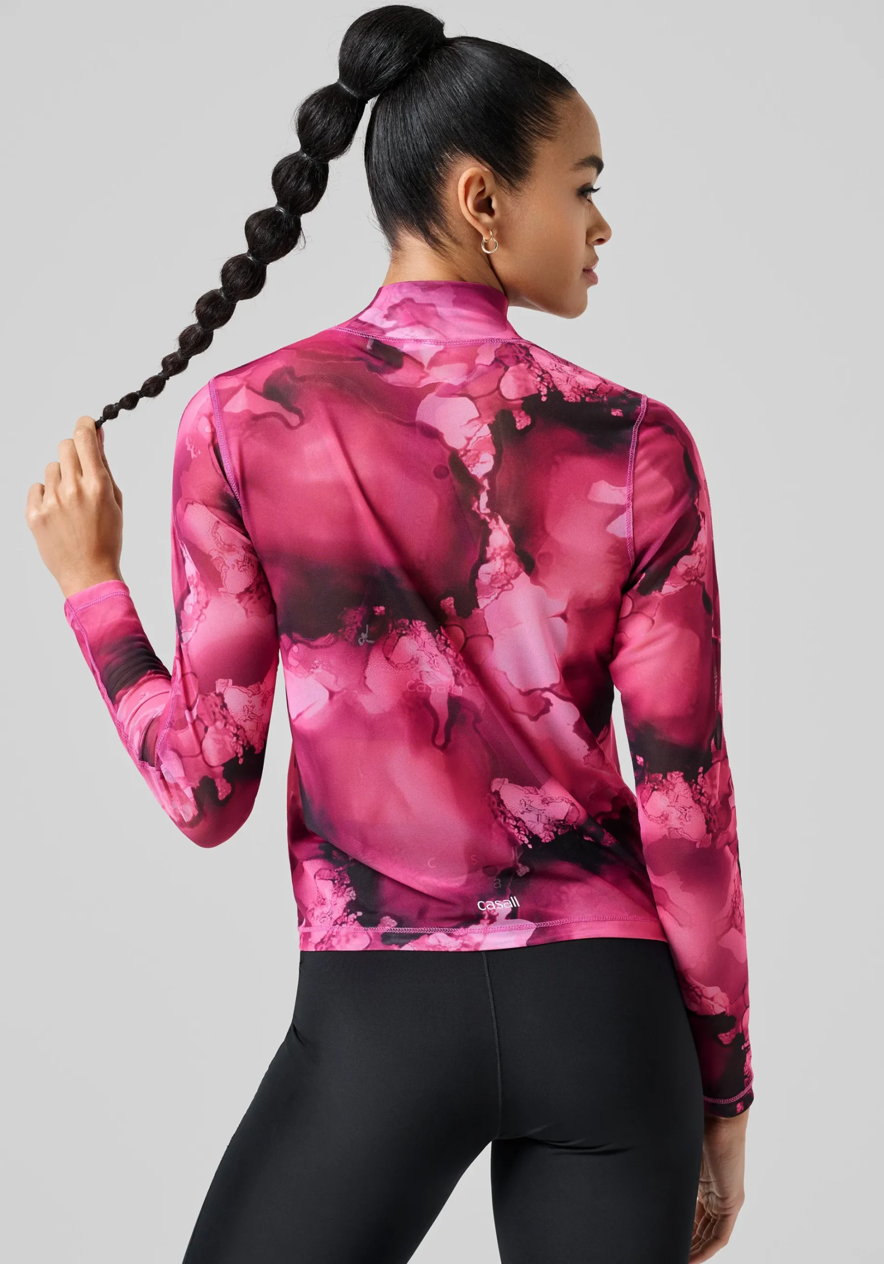 Sheer Mock Neck Longsleeve - Ice Pink
