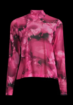 Sheer Mock Neck Longsleeve - Ice Pink