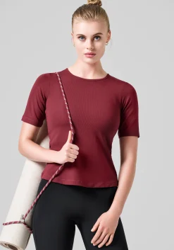Soft Rib Tee - Evening Red