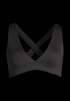 V-Neck Crossback Bikini Top - Black